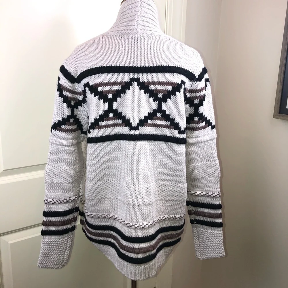 Love Stitch Chunky Ivory White Sweater Cardigan S